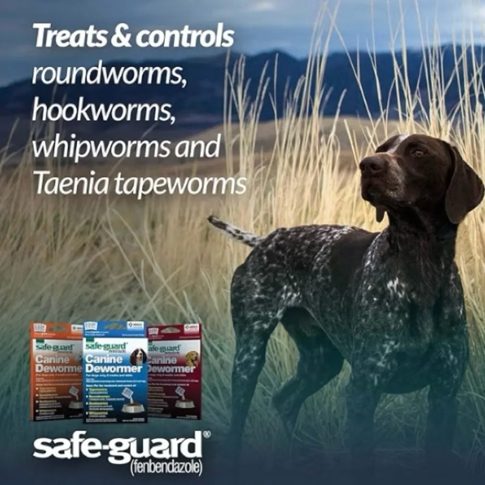 3x Safe-Guard Canine Dog Dewormer 3x4g Packets Merck EXP 1/26 New Sealed‎